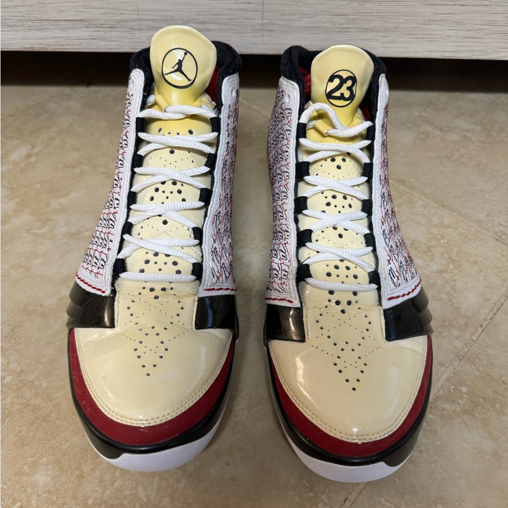 Jordan Nike 23  Cream and Black Retro Sneakers